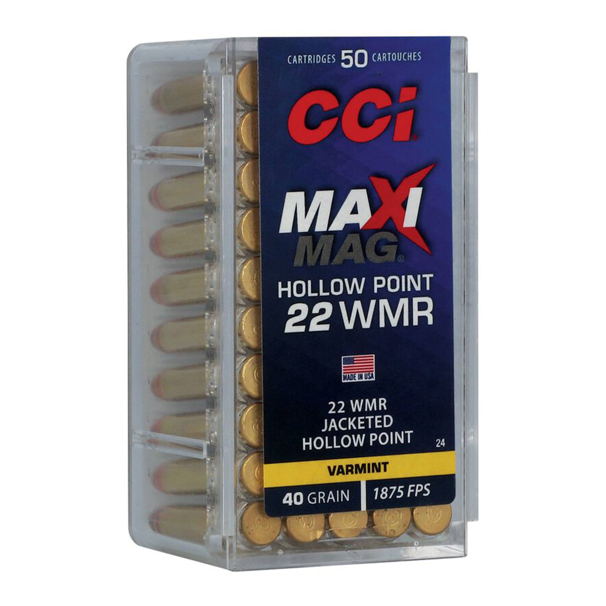 22 WMR Maxi Mag 40gr JHP 1875fps