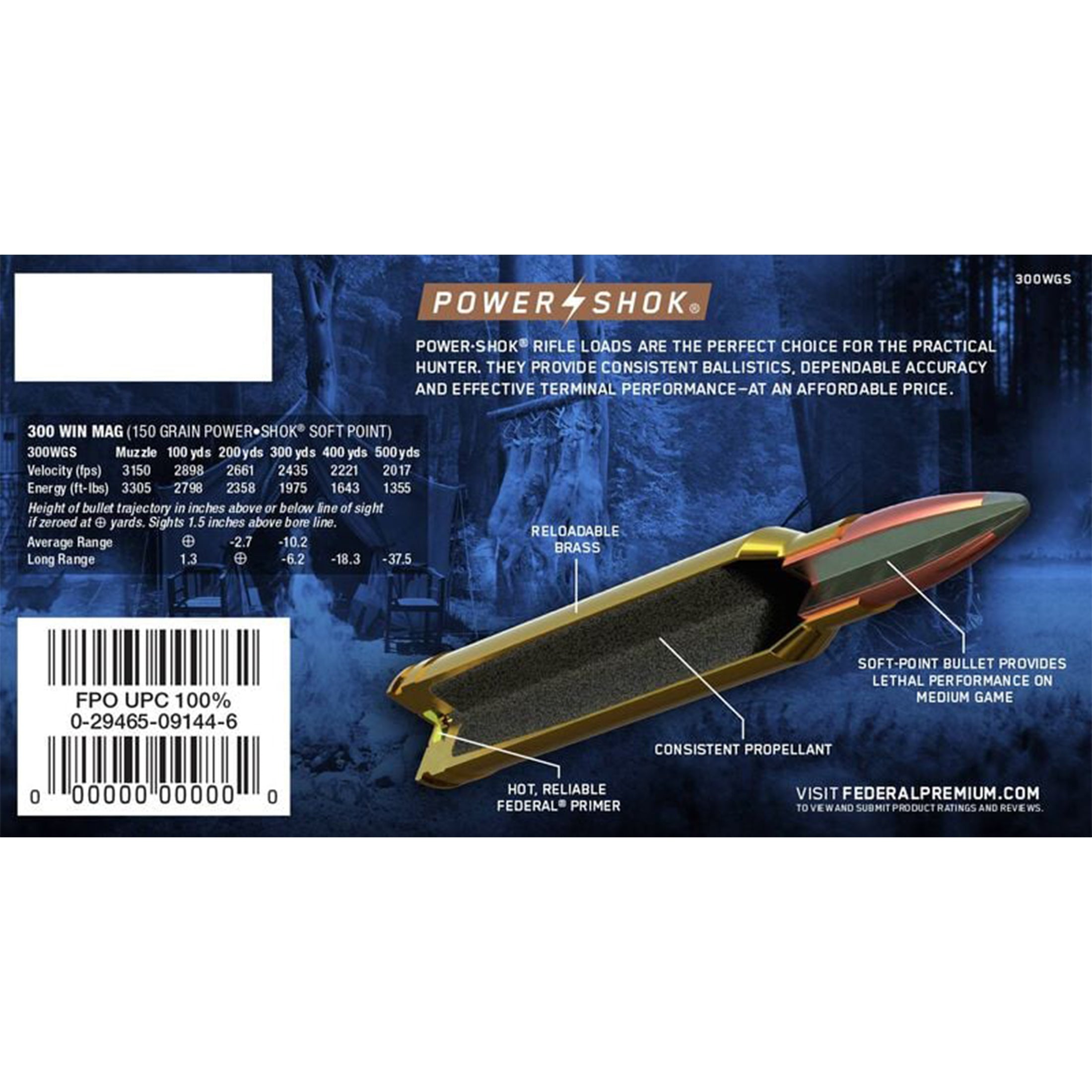 300 Win Mag 150gr SP Power-Shok