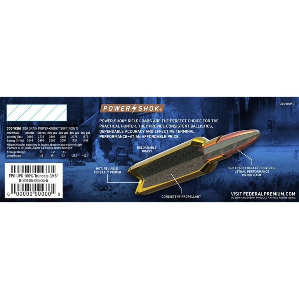 300 WSM 180gr SP Power-Shok