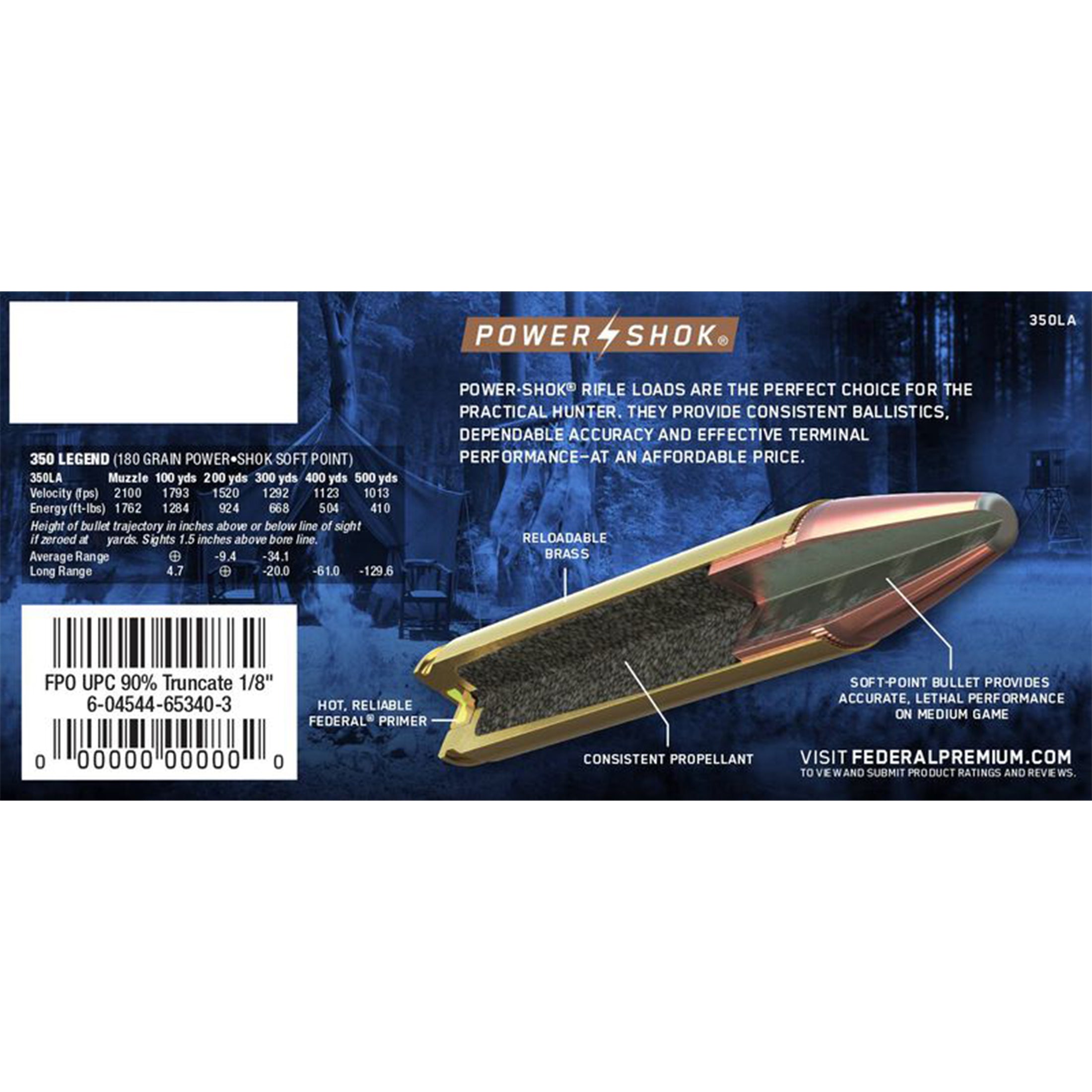 350 Legend 180gr SP Power-Shok