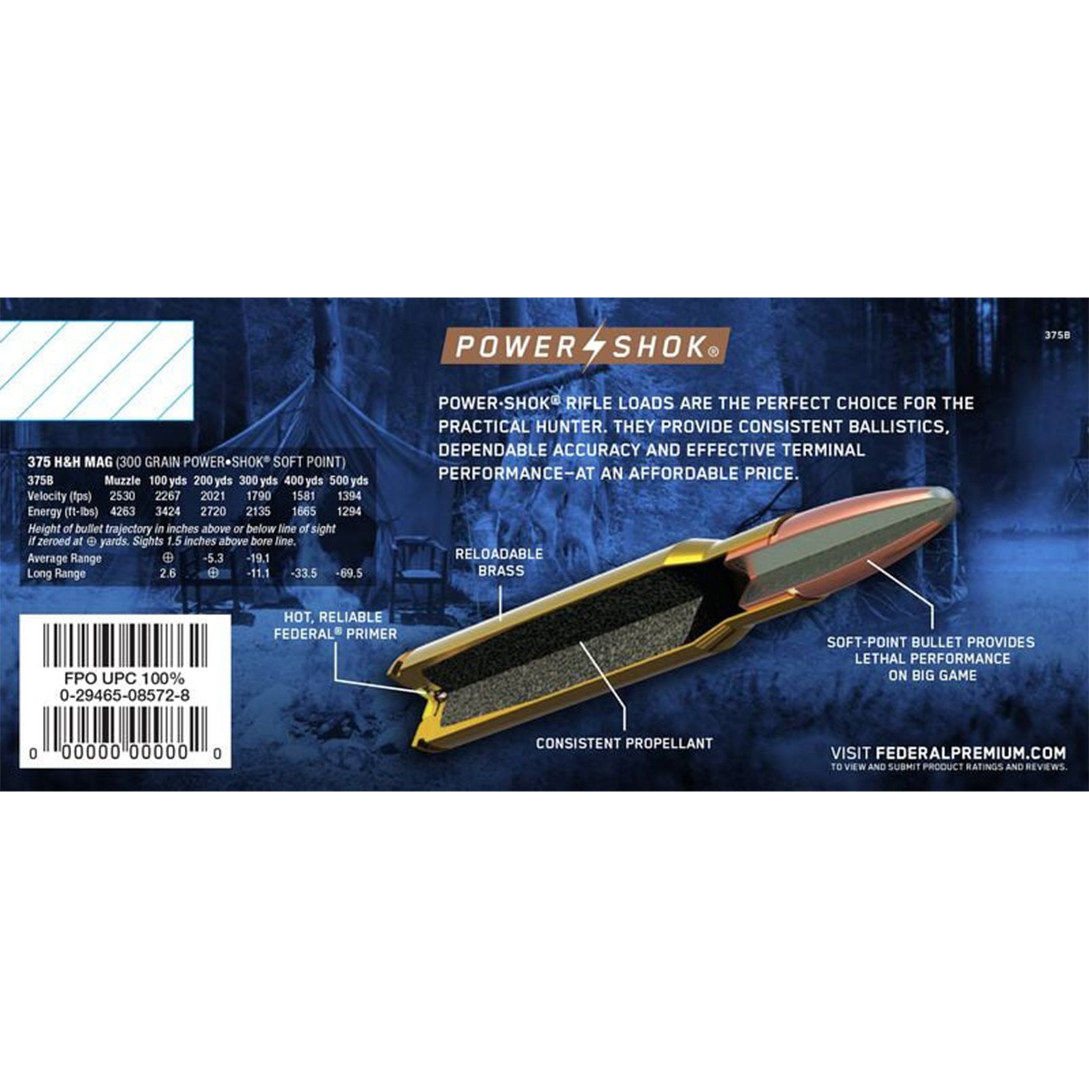 375 H&H 300gr SP Power-Shok