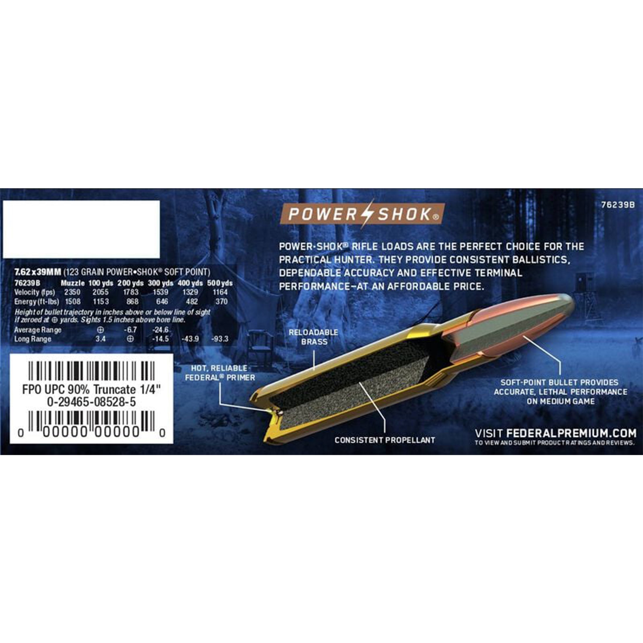 7.62x39 123gr SP Power-Shok