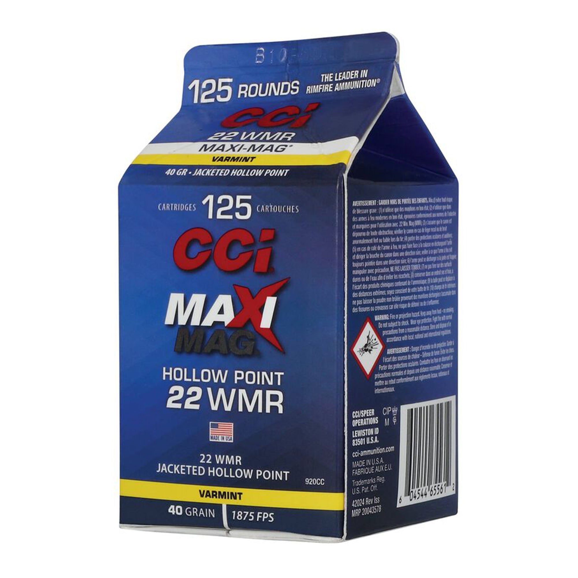 22 WMR Maxi Mag 40Ggr HP 1875fps
