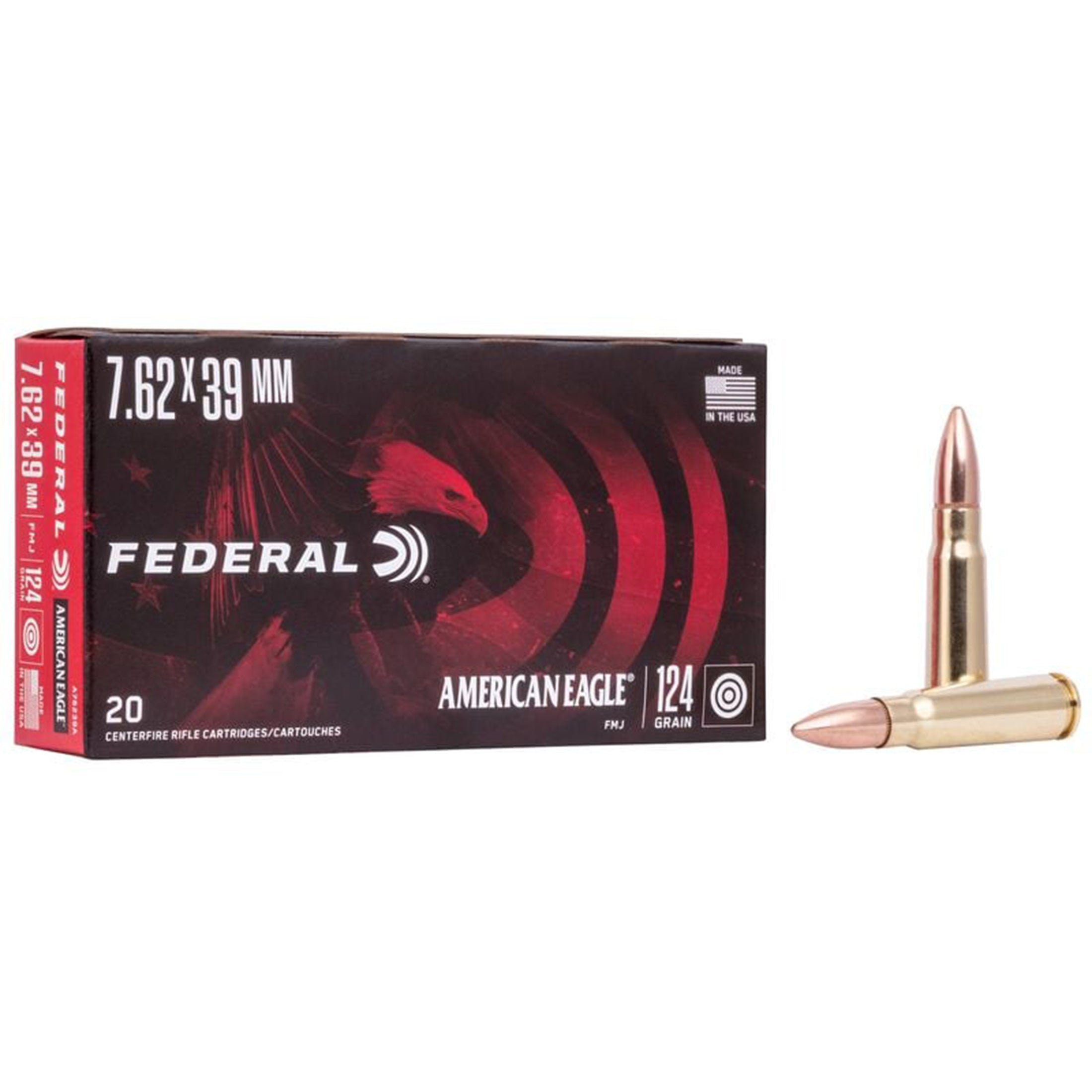 7.62x39 124gr FMJ American Eagle