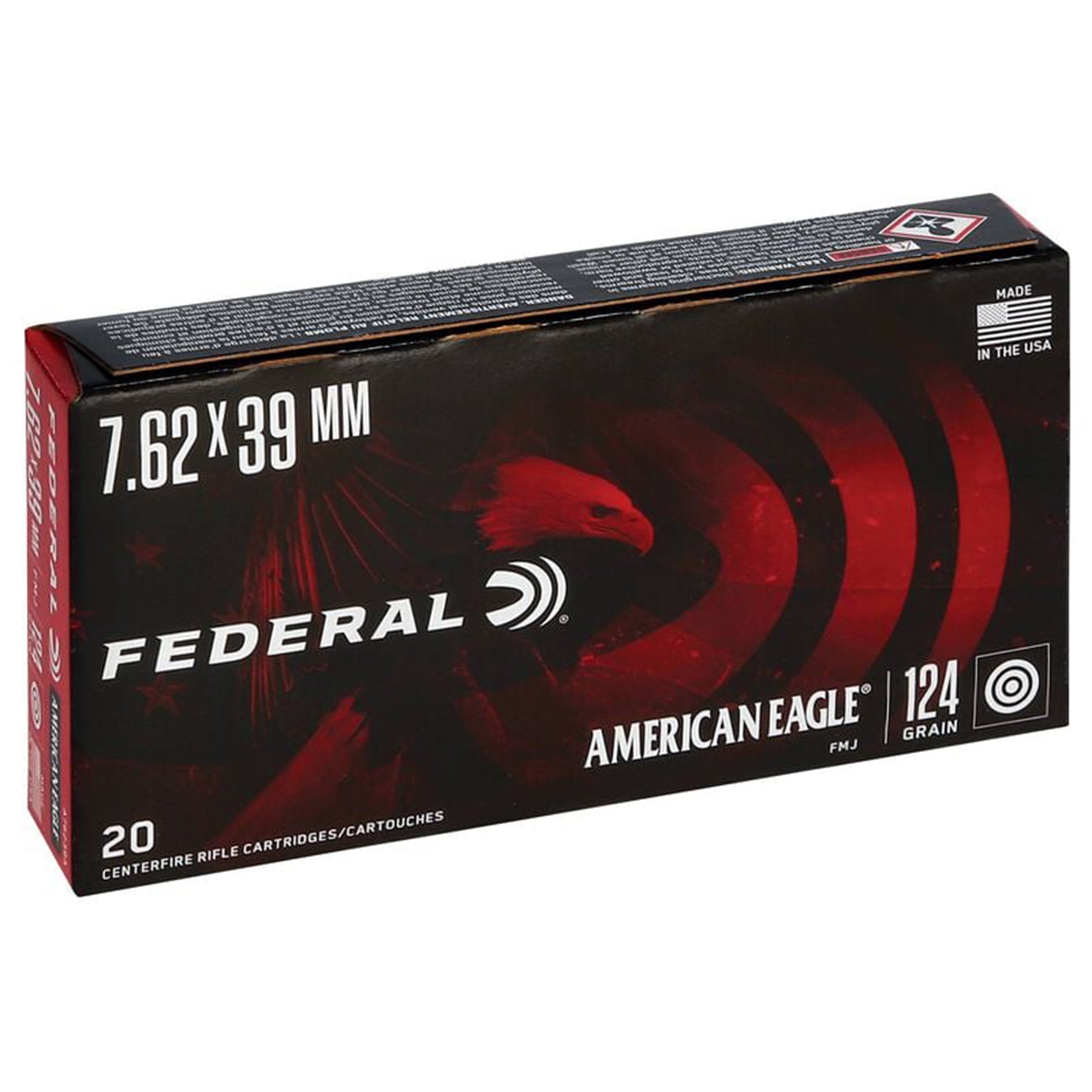 7.62x39 124gr FMJ American Eagle