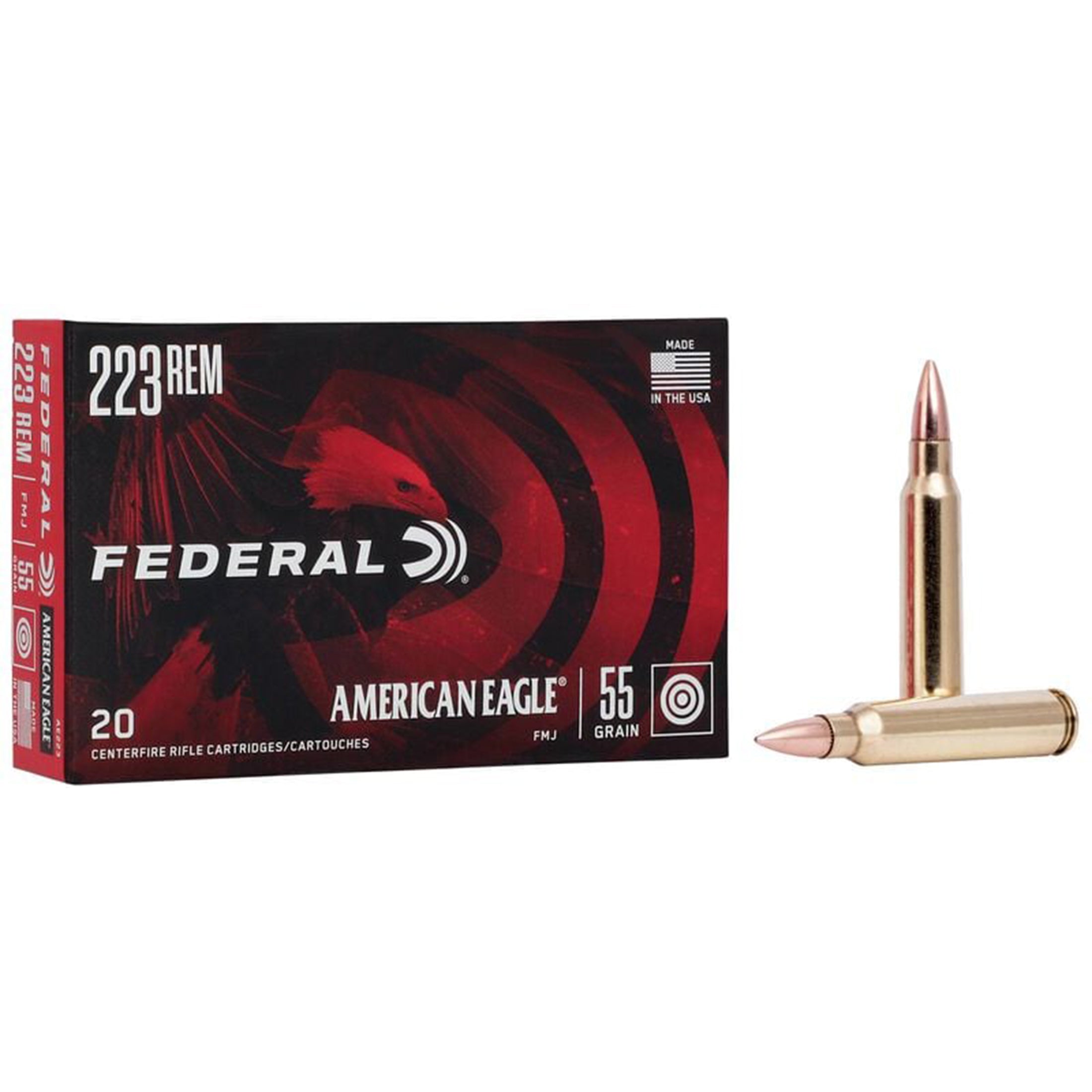 223 Rem 55gr FMJ American Eagle