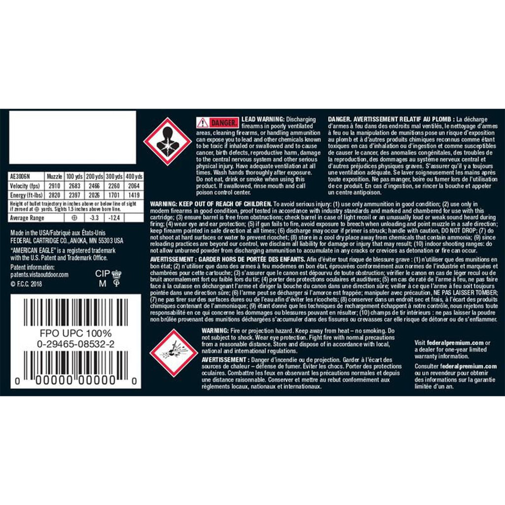 30-06 SPr 150gr FMJ American Eagle