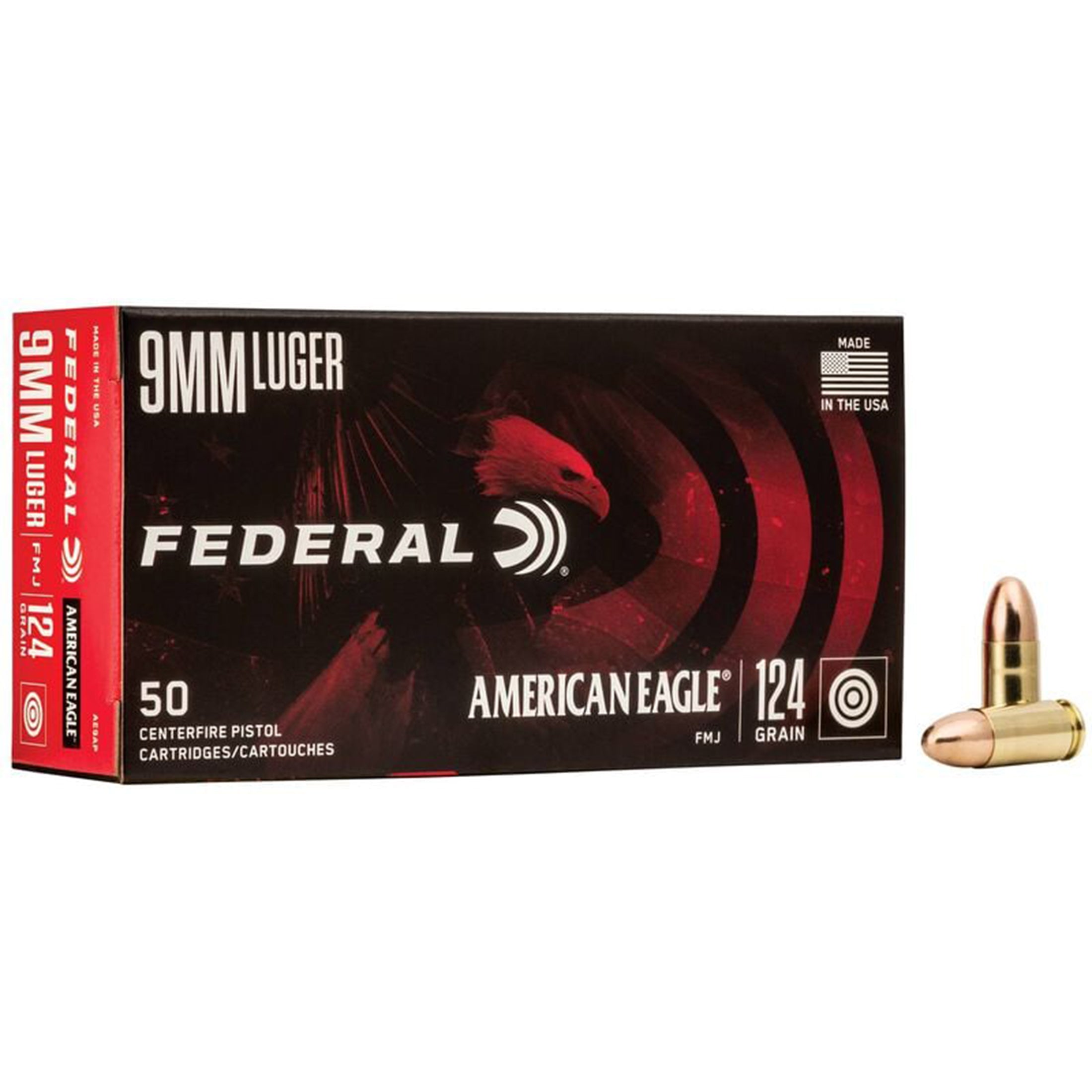 9mm Luger 124gr FMJ American Eagle
