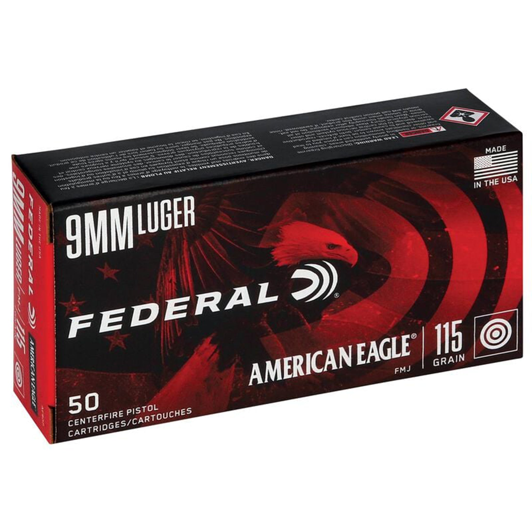 9mm Luger 115gr FMJ American Eagle