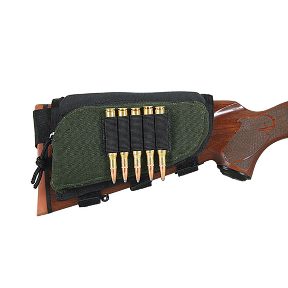 Butt Stock Rifle Shell Holder Velcro W/Zip Pocket