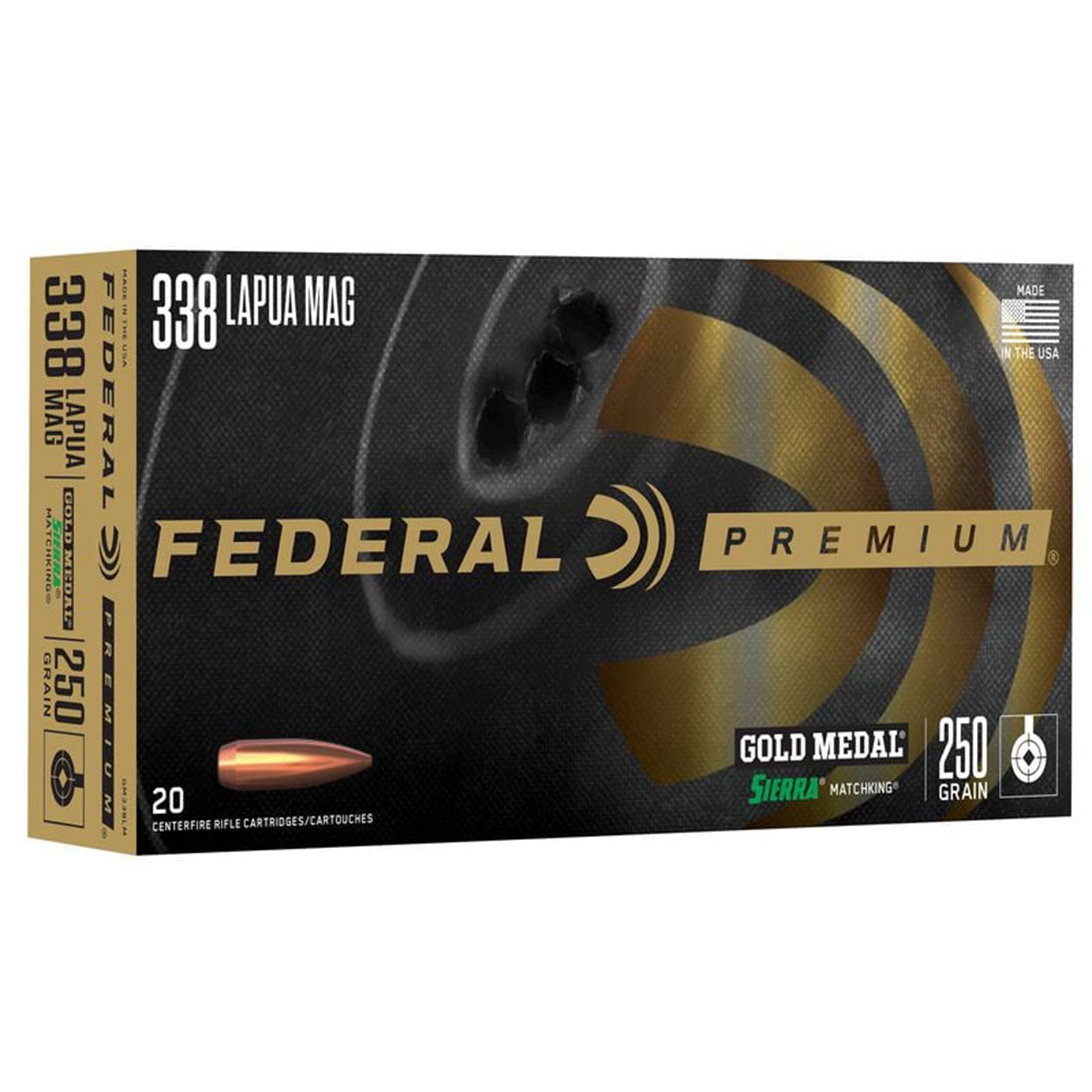 338 Lapua 250gr Matchking Gold Medal