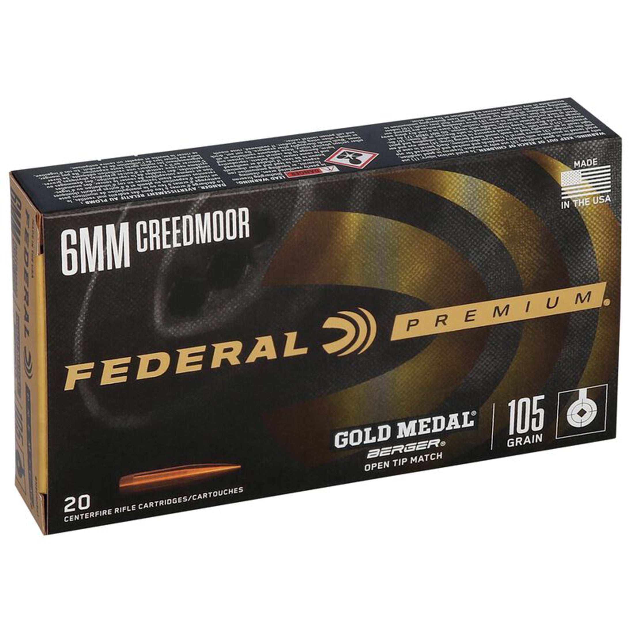 6mm Creedmoor 105gr Berger BTHP Gold Medal