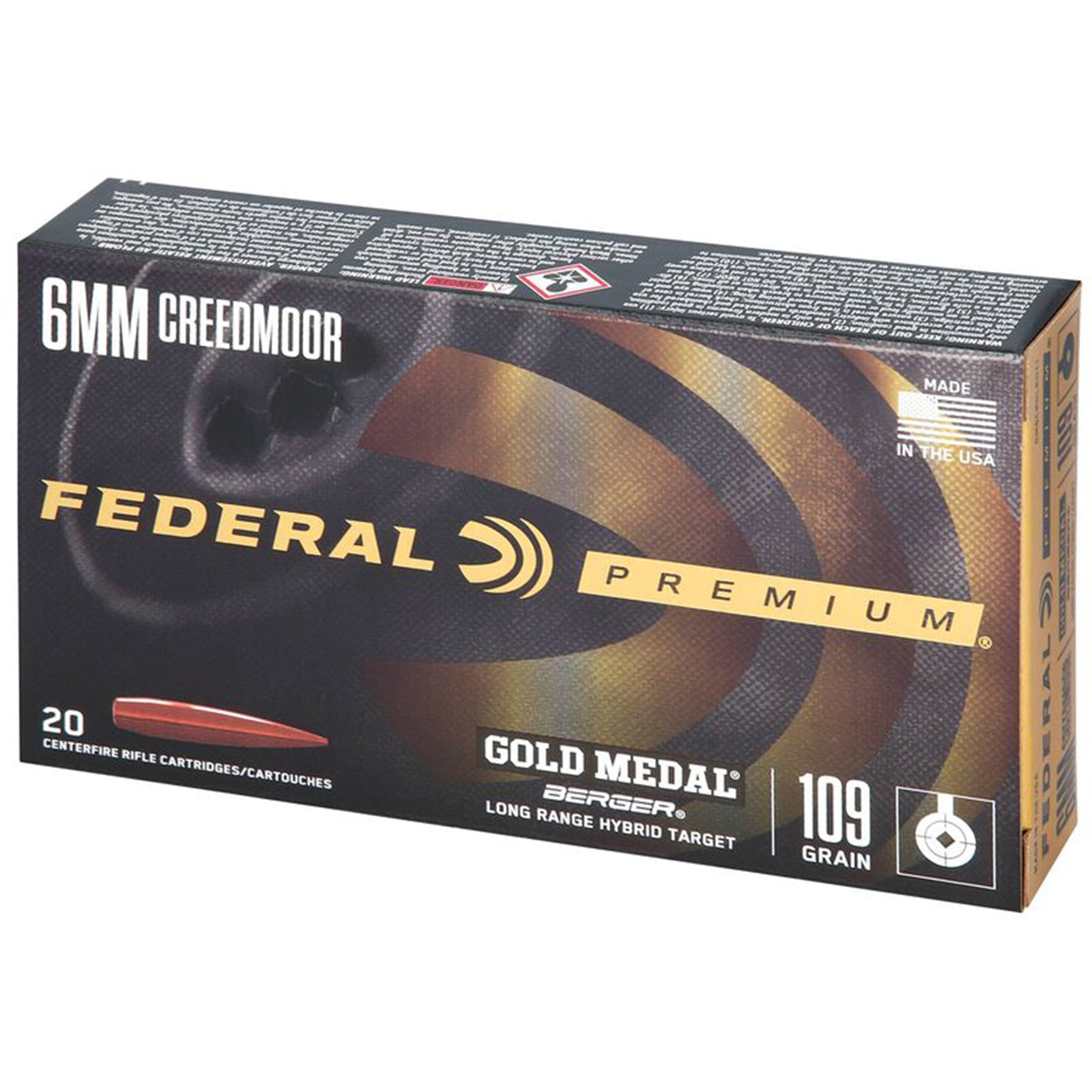 6mm Creedmoor 109gr Berger Long Range Gold Medal