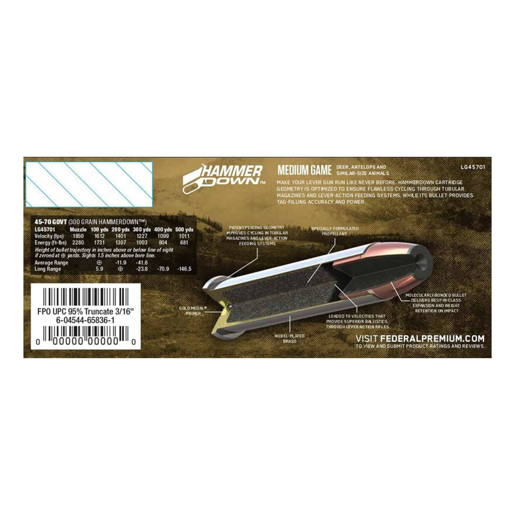 45-70 Govt 300gr FN Hammer Down