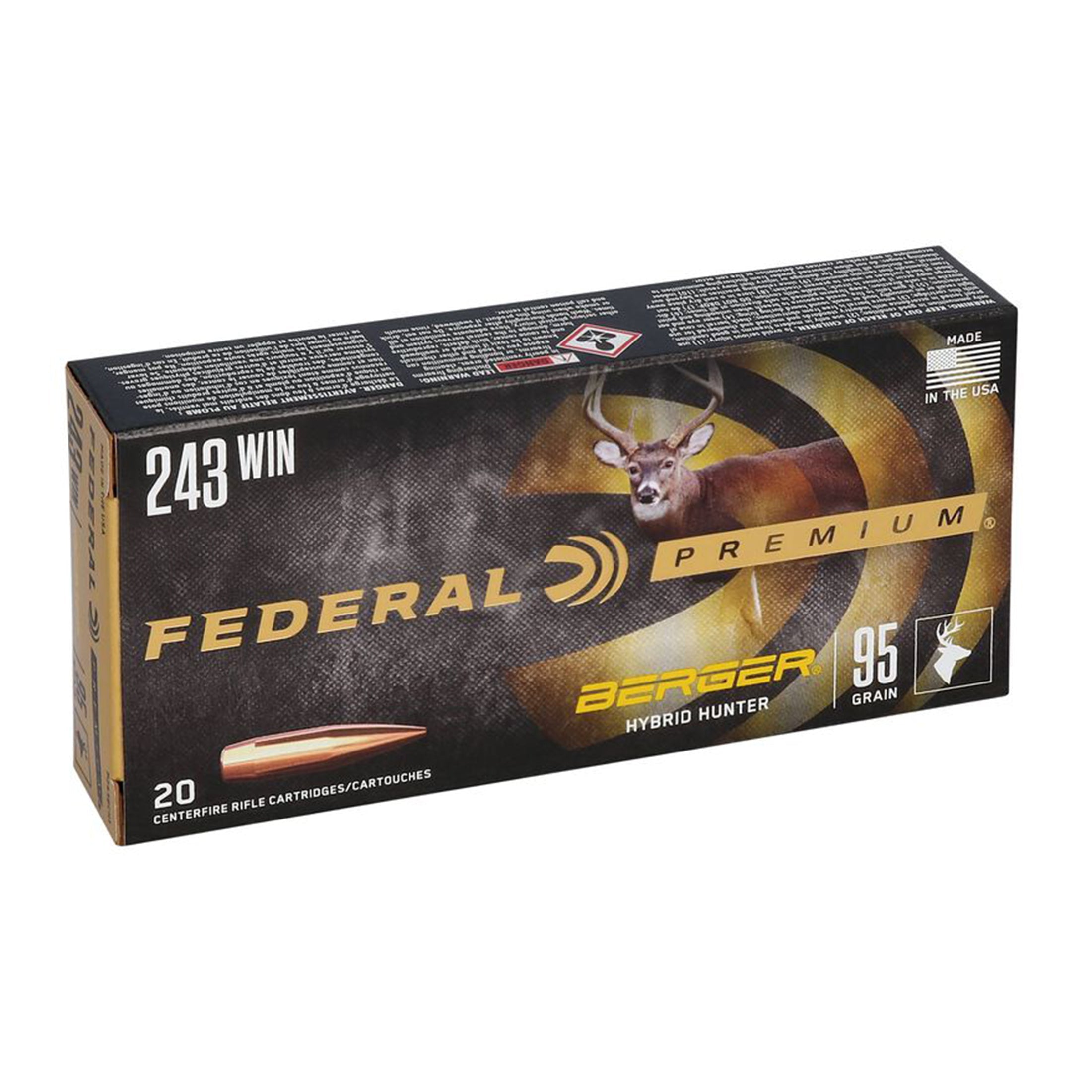 243 Win 95gr Berger Hybrid Hunter