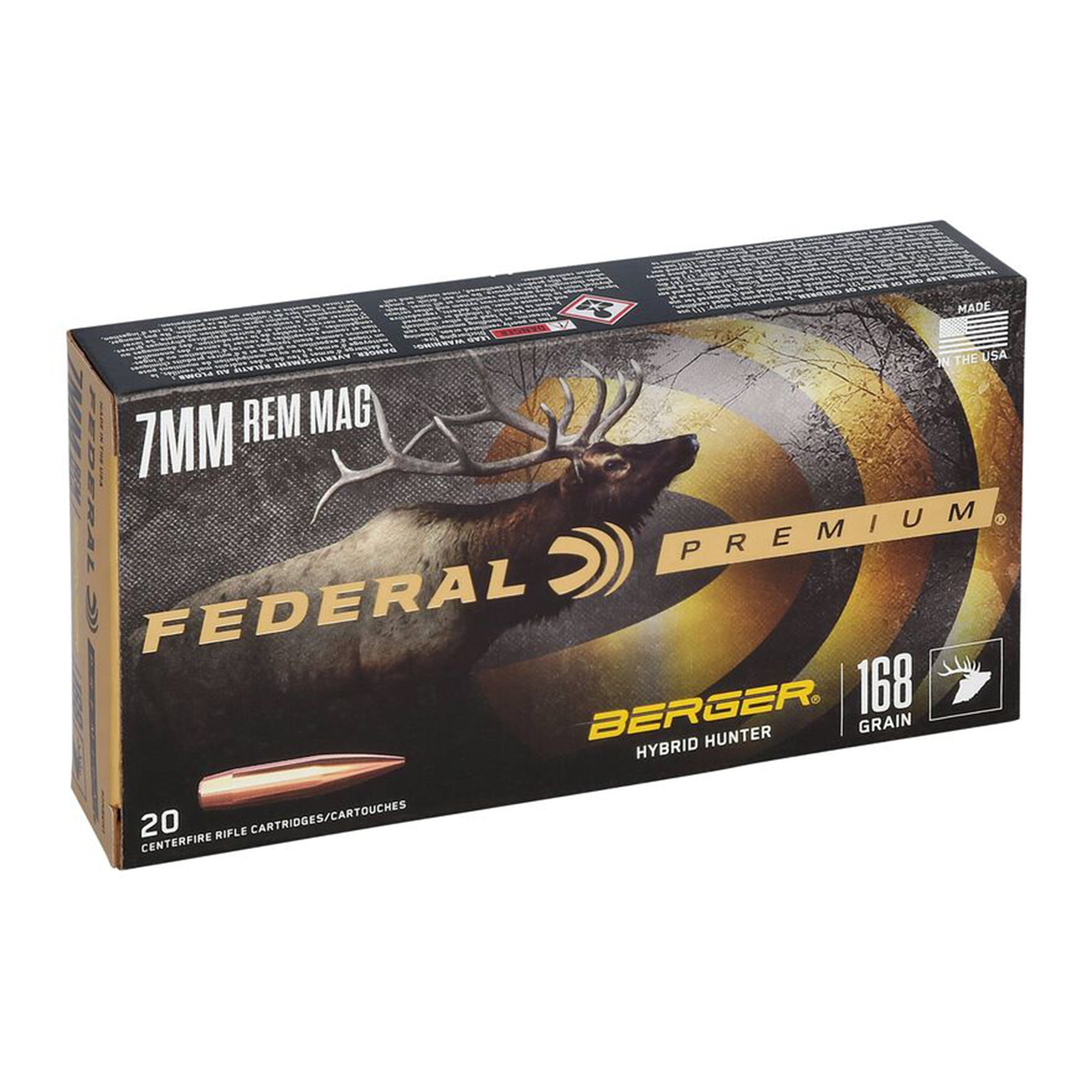 7mm Rem Mag 168gr Berger Hybrid Hunter