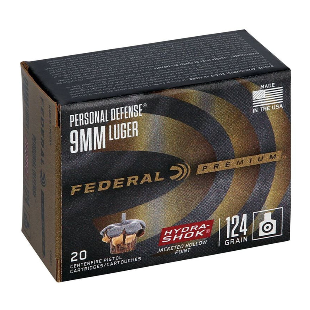 9mm Luger 124gr Hydra-Shok Pd