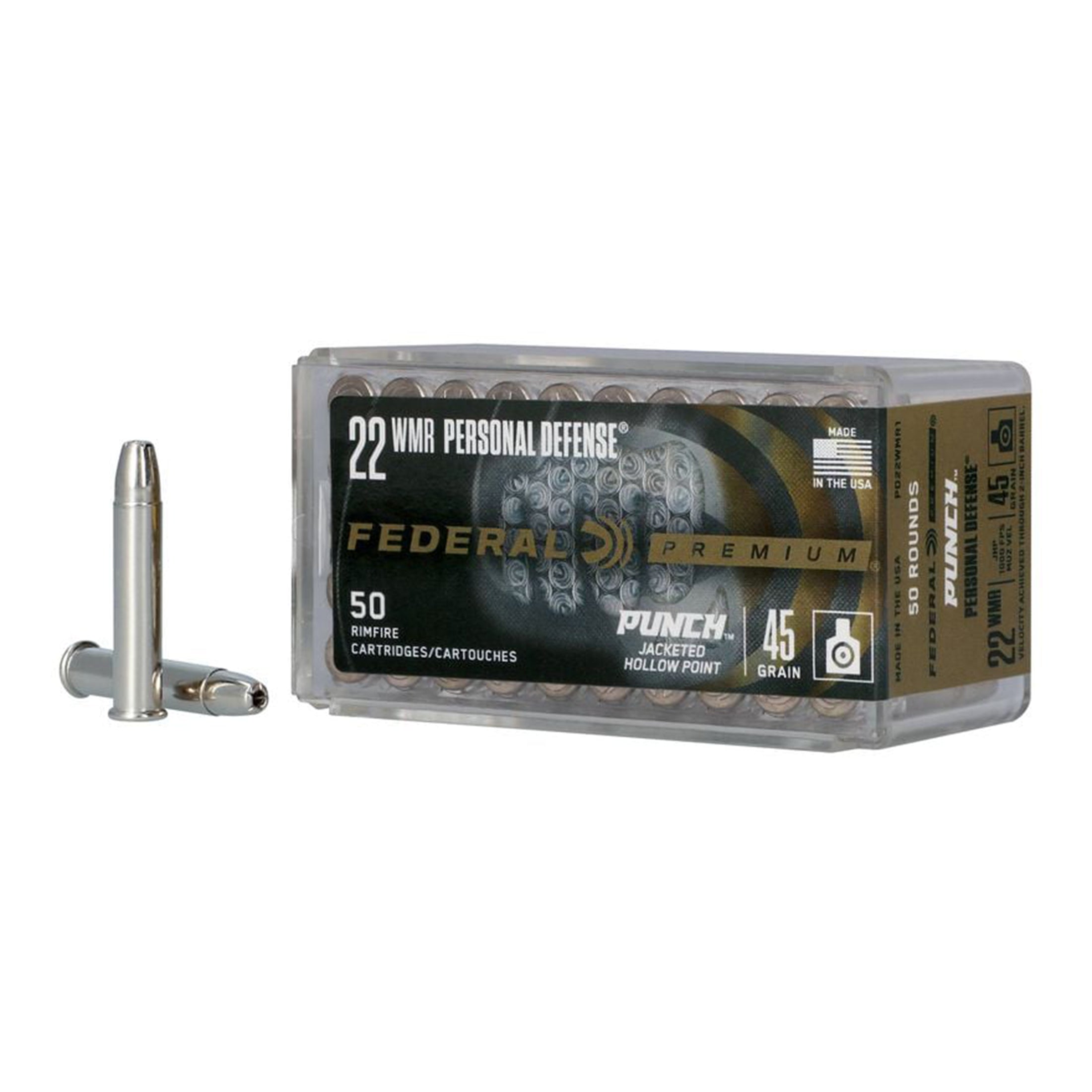22 WMR 45gr JHP Punch 1800fps