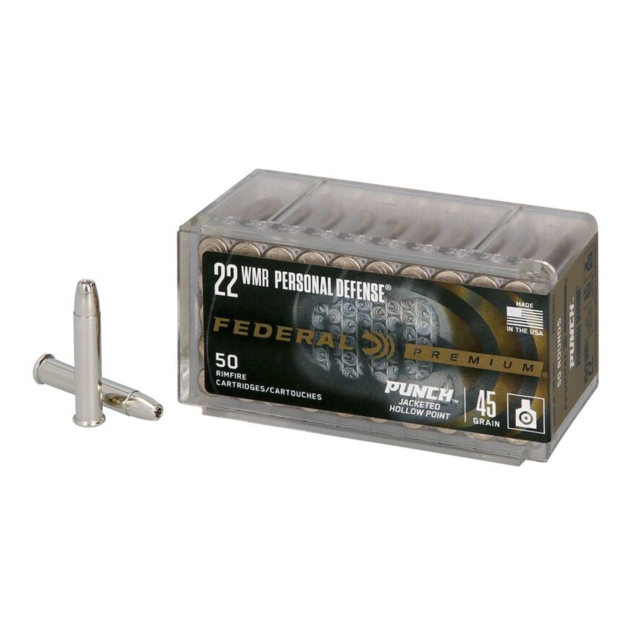 22 WMR 45gr JHP Punch 1800fps