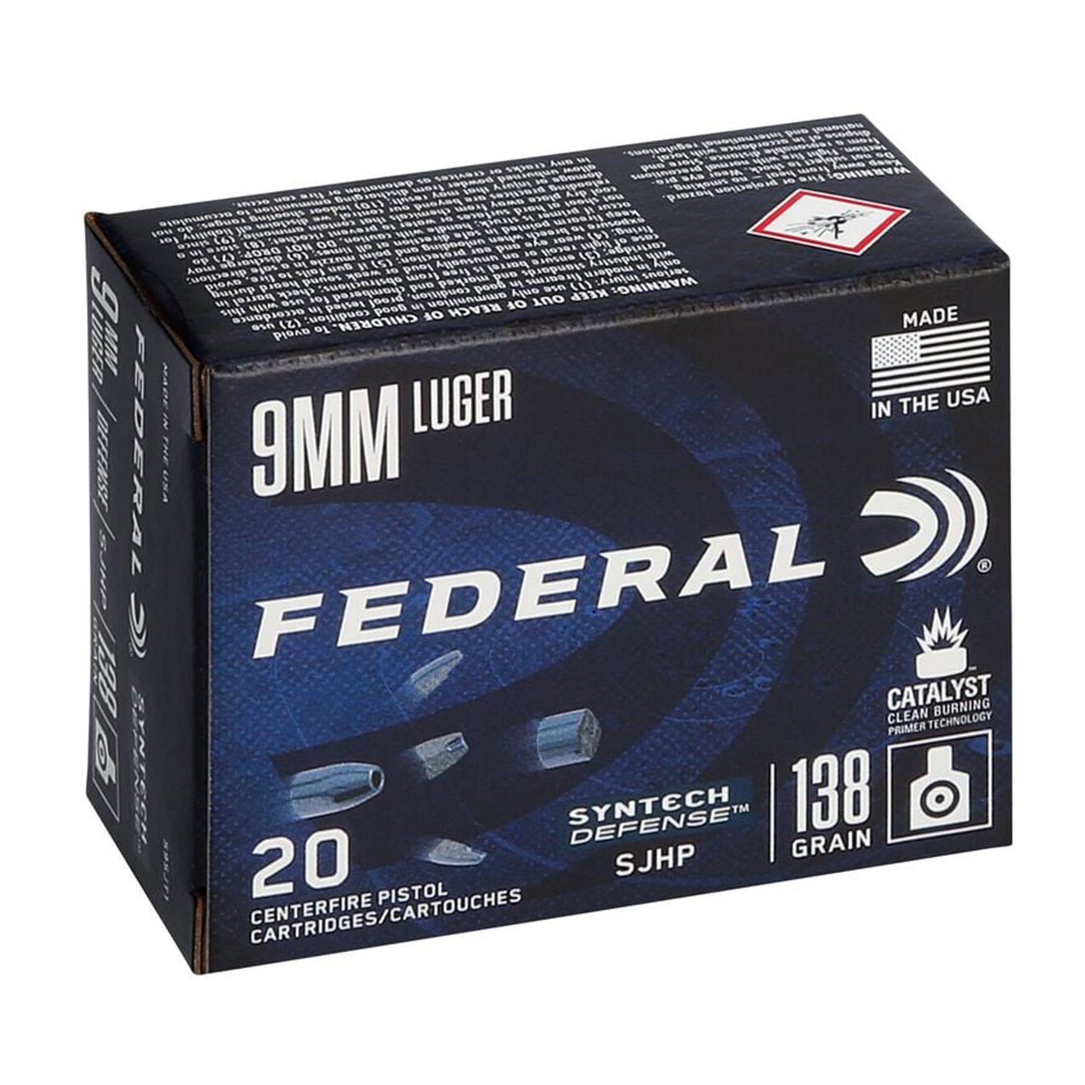 9mm Luger 138gr TSJ Syntech Defense SjHP