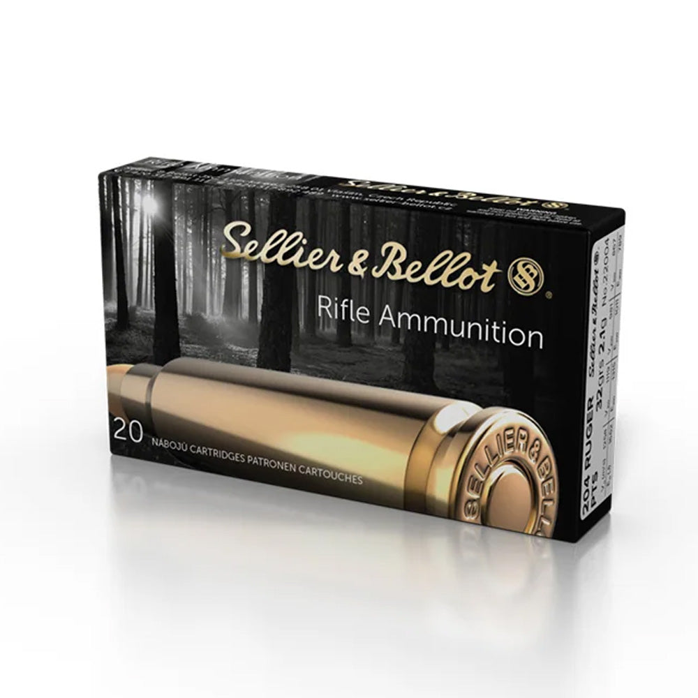 Sellier and Bellot 32gr PTS Tip 204 Ruger - Centrefire Ammo - 100 Rounds