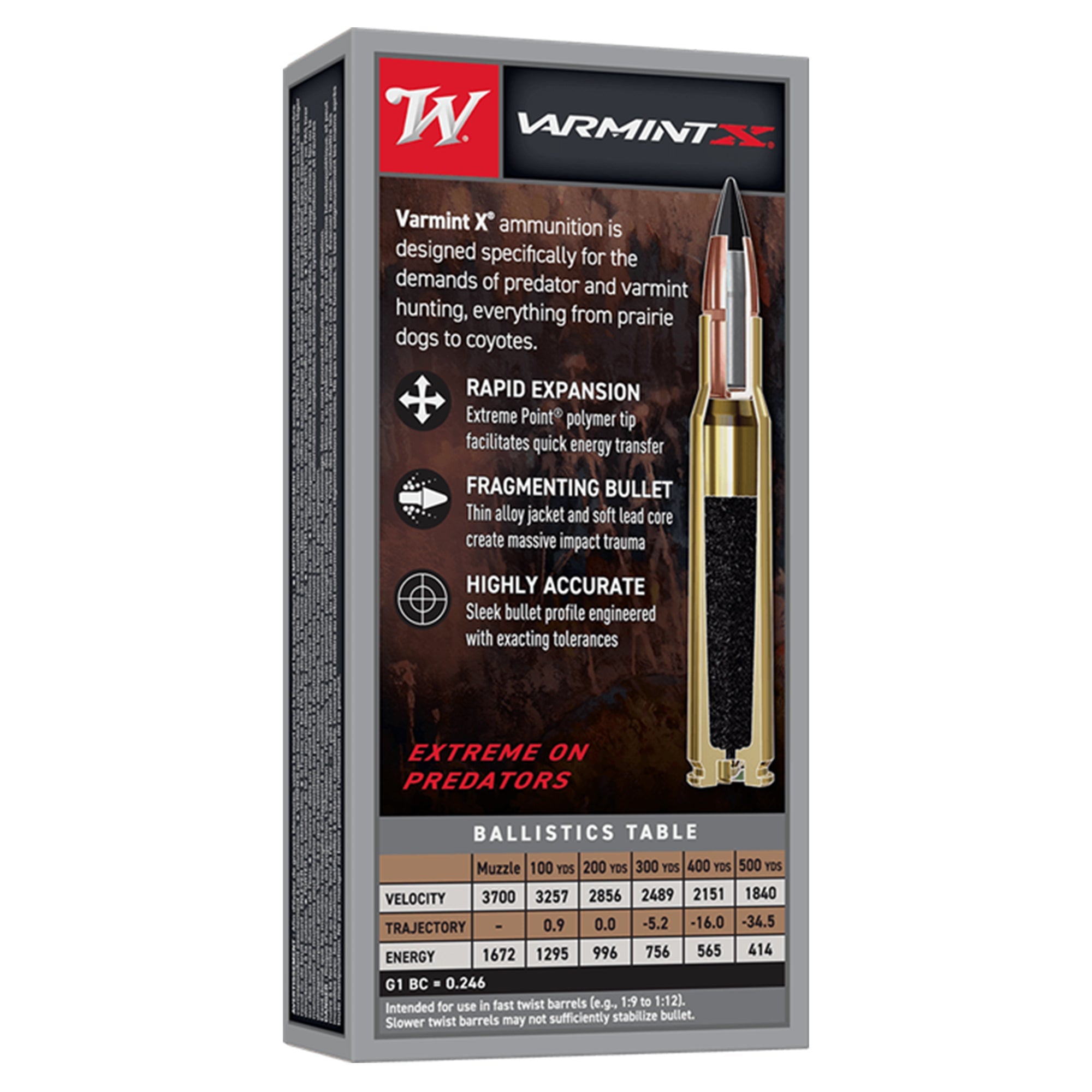 Varmint X 22-250Rem 55gr PT