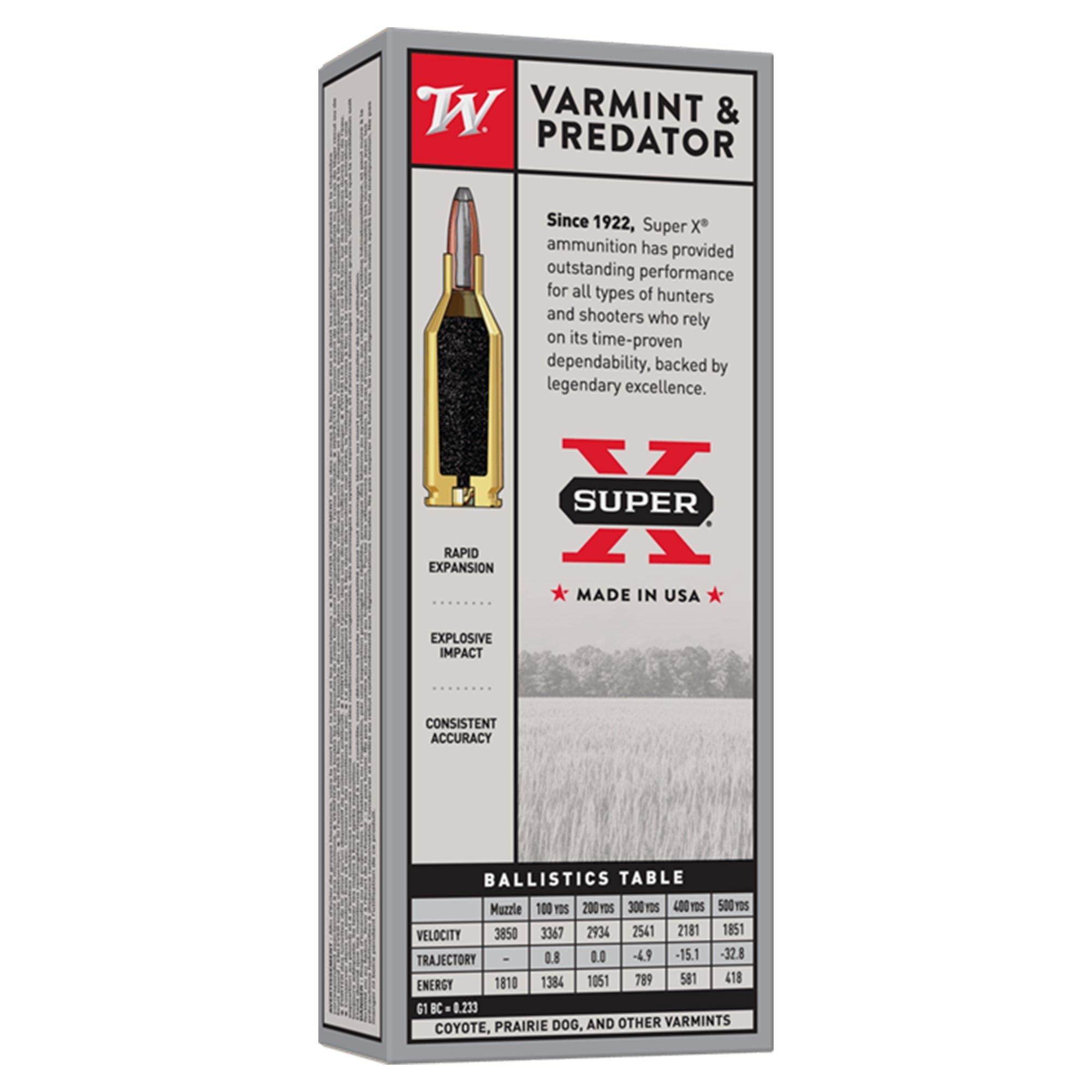 Super X 223 WSSM 55gr PSP